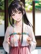 A woman in a kimono is posing for a picture.